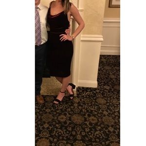 Lulu’s red velvet cowl neck dress